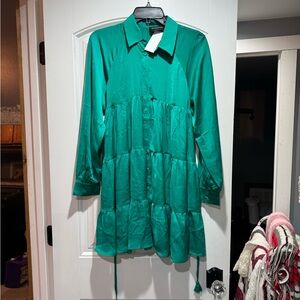 MINKPINK Emma Shirt Dress in Spearmint